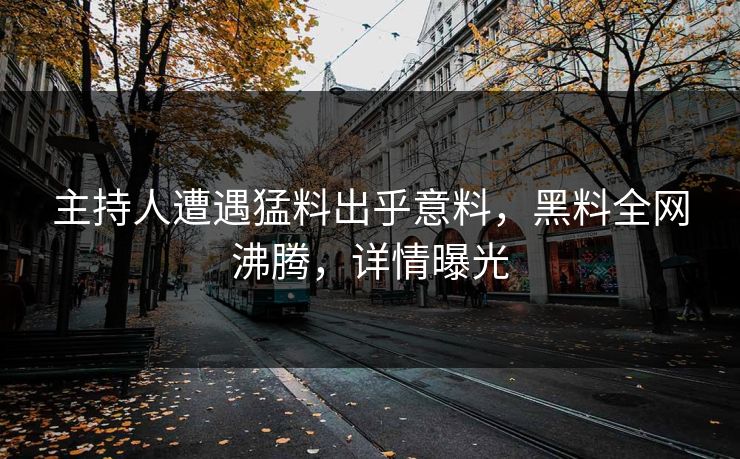 主持人遭遇猛料出乎意料，黑料全网沸腾，详情曝光